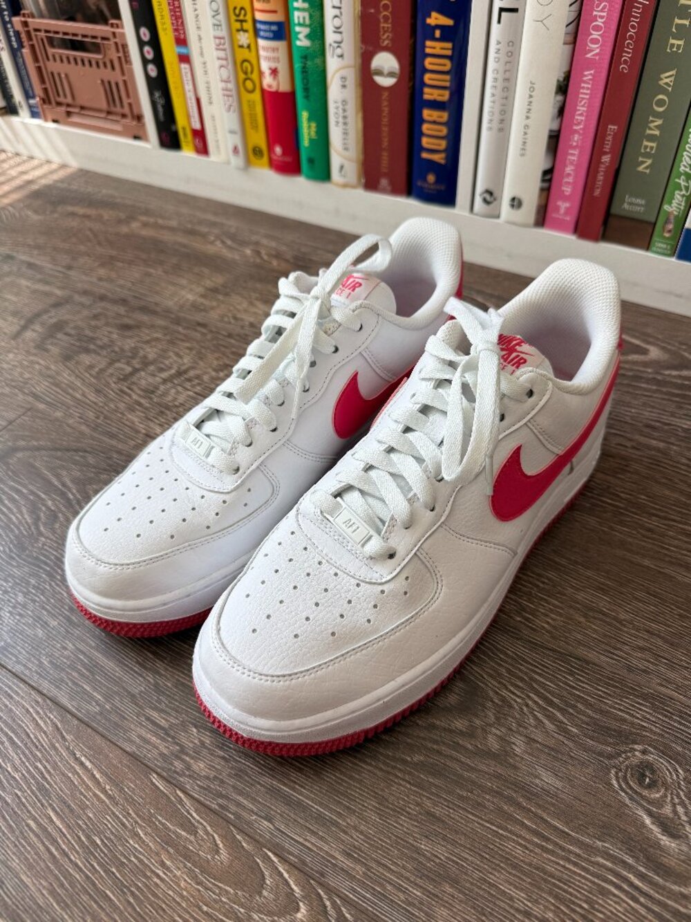 Nike Air Force 1 White & Red Sneakers Women’s Size 9.5
